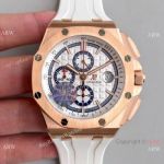 (JF) Replica Audemars Piguet Royal Oak Offshore JF Factory 3126 V2 Chronograph Watch Rose Gold and White